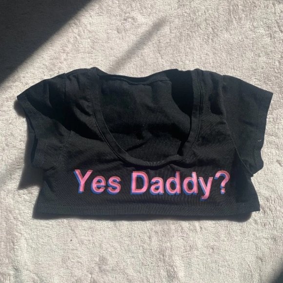 Tops - black lingerie crop top S